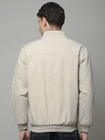 Reversible Jacket for Men | Premium Casual Jacket Regular Fit Mandarin Neck Cotton Fabric Solid Pattern