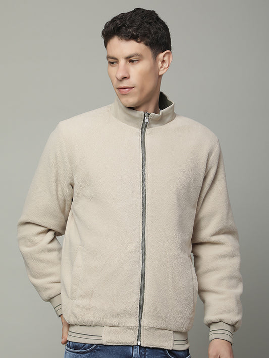 Reversible Jacket for Men | Premium Casual Jacket Regular Fit Mandarin Neck Cotton Fabric Solid Pattern