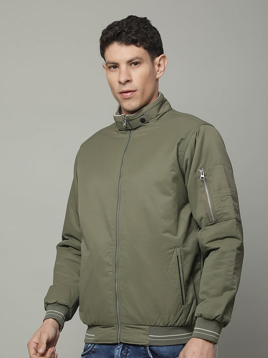 Reversible Jacket for Men | Premium Casual Jacket Regular Fit Mandarin Neck Cotton Fabric Solid Pattern