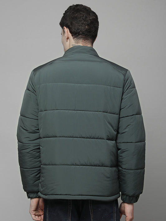 Reversible Jacket for Men | Premium Casual Jacket Regular Fit Mock Neck Poly Blend Fabric Solid Pattern