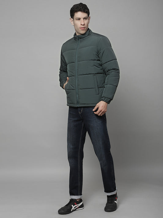 Reversible Jacket for Men | Premium Casual Jacket Regular Fit Mock Neck Poly Blend Fabric Solid Pattern