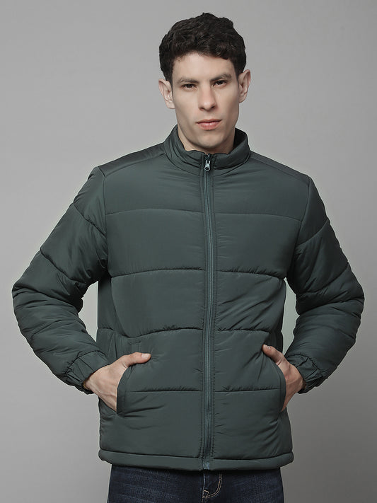 Reversible Jacket for Men | Premium Casual Jacket Regular Fit Mock Neck Poly Blend Fabric Solid Pattern