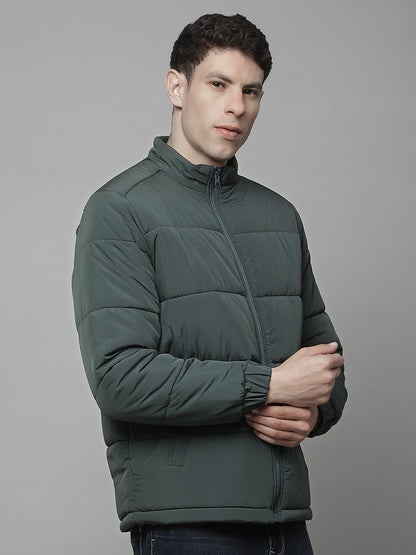 Reversible Jacket for Men | Premium Casual Jacket Regular Fit Mock Neck Poly Blend Fabric Solid Pattern