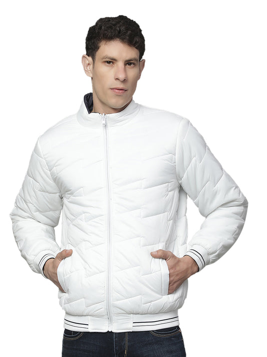 Reversible Jacket for Men | Premium Casual Jacket Regular Fit Mock Neck Poly Blend Fabric Solid Pattern