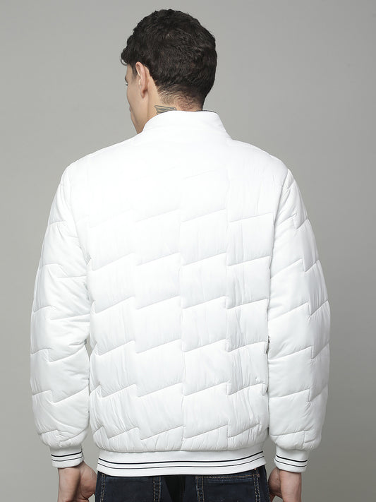 Reversible Jacket for Men | Premium Casual Jacket Regular Fit Mock Neck Poly Blend Fabric Solid Pattern