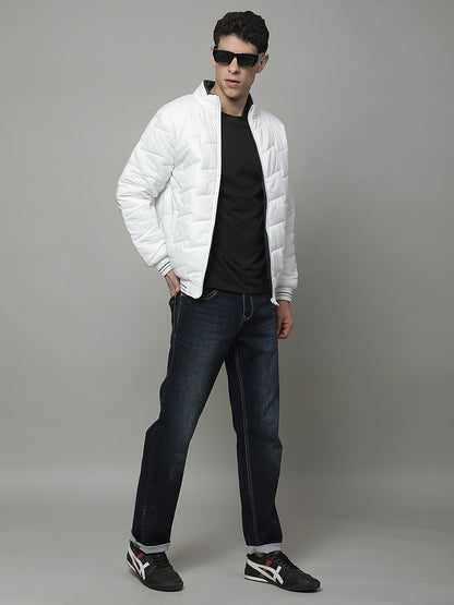 Reversible Jacket for Men | Premium Casual Jacket Regular Fit Mock Neck Poly Blend Fabric Solid Pattern