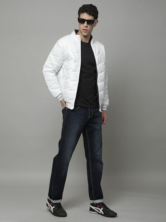 Reversible Jacket for Men | Premium Casual Jacket Regular Fit Mock Neck Poly Blend Fabric Solid Pattern