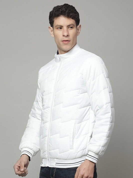 Reversible Jacket for Men | Premium Casual Jacket Regular Fit Mock Neck Poly Blend Fabric Solid Pattern