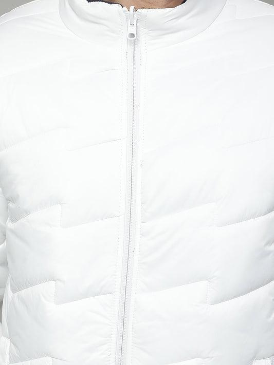 Reversible Jacket for Men | Premium Casual Jacket Regular Fit Mock Neck Poly Blend Fabric Solid Pattern