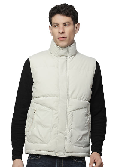 Jacket for Men | Premium Casual Jacket Regular Fit Mock Neck Poly Blend Fabric Solid Pattern