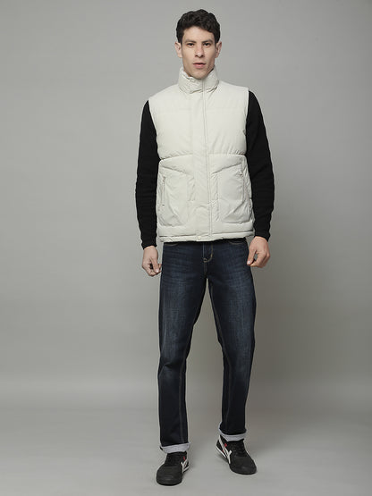 Jacket for Men | Premium Casual Jacket Regular Fit Mock Neck Poly Blend Fabric Solid Pattern