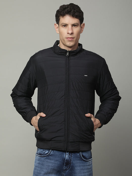 Reversible Jacket for Men | Premium Casual Jacket Regular Fit Mock Neck Suede Fabric Solid Pattern