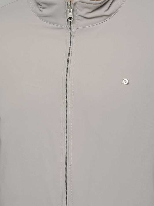 Reversible Jacket for Men | Premium Casual Jacket Regular Fit Mock Neck Poly Blend Fabric Solid Pattern