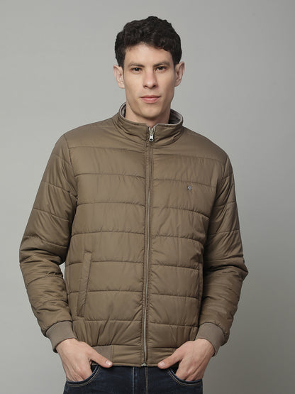 Reversible Jacket for Men | Premium Casual Jacket Regular Fit Mock Neck Poly Blend Fabric Solid Pattern