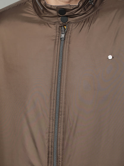 Reversible Jacket for Men | Premium Casual Jacket Regular Fit Mock Neck Poly Blend Fabric Solid Pattern