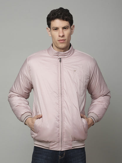 Reversible Jacket for Men | Premium Casual Jacket Regular Fit Mock Neck Poly Blend Fabric Solid Pattern