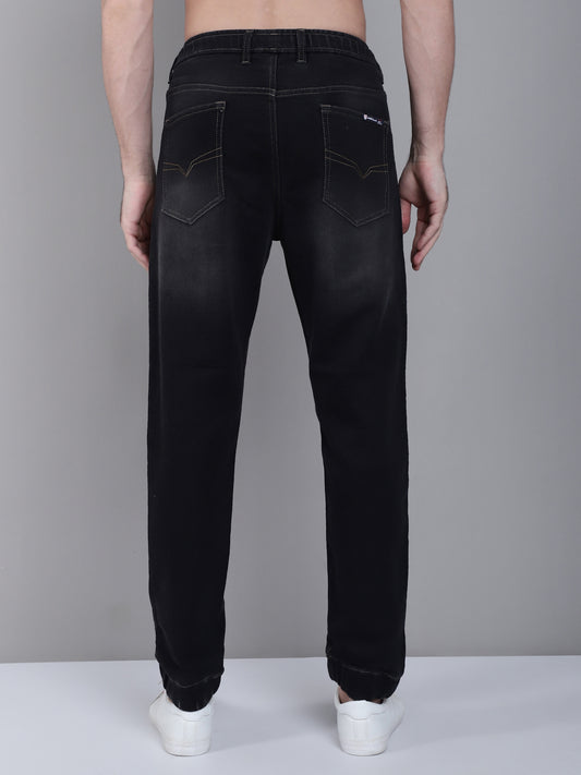 Cantabil Black Solid Cotton Blend Mid Rise Full Length Regular Fit Casual Jogger For Men (7162832257163)