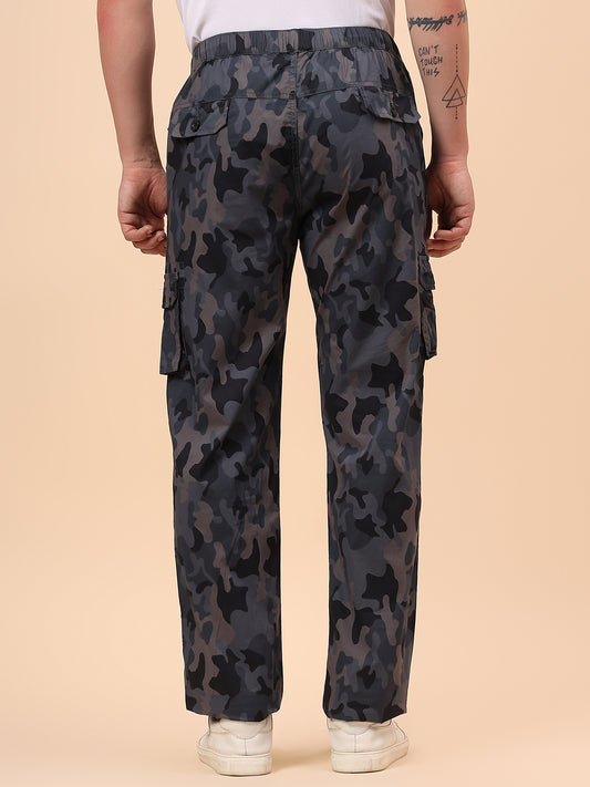 Men's Grey Printed Regular Fit Lower