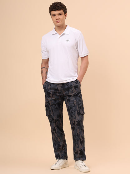 Men's Grey Printed Regular Fit Lower
