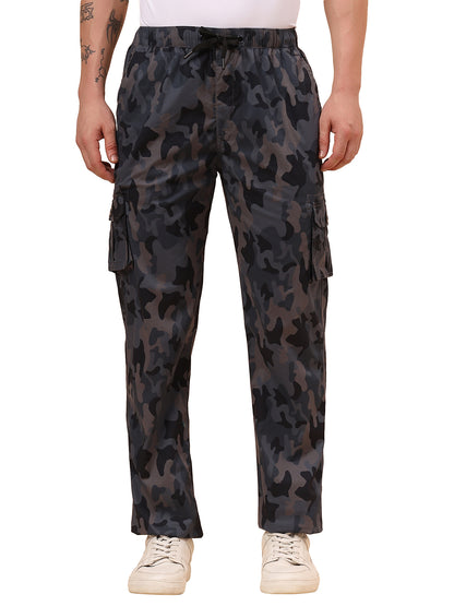 Men's Grey Printed Regular Fit Lower