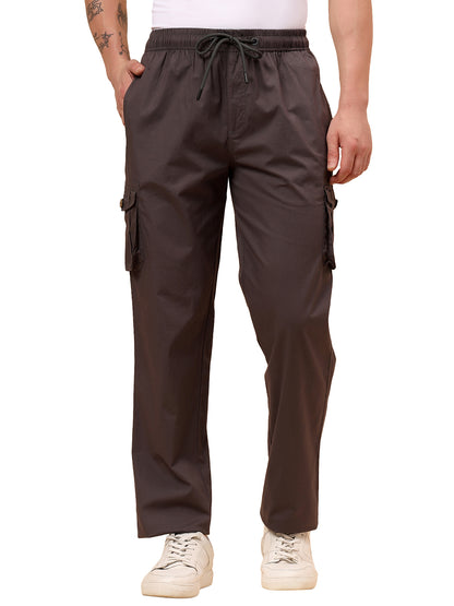 Men's Grey Solid Regular Fit Lower