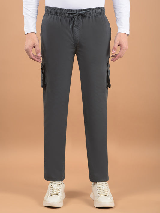 Men's Solid Dark Grey Lower