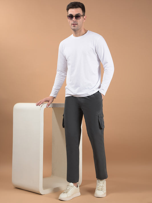 Men's Solid Dark Grey Lower