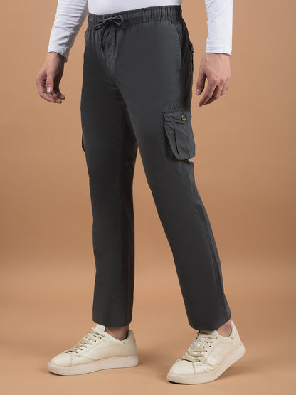 Men's Solid Dark Grey Lower