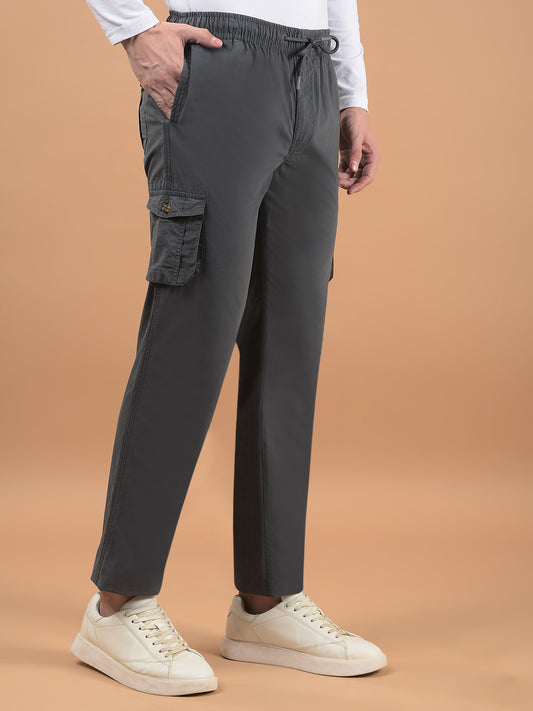 Men's Solid Dark Grey Lower