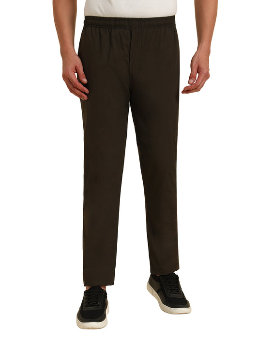 Men's Olive Solid Regular Fit Lower