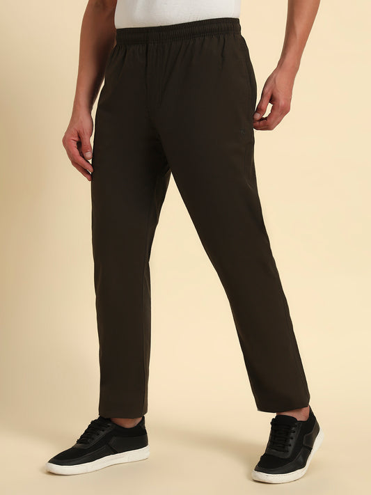 Men's Olive Solid Regular Fit Lower