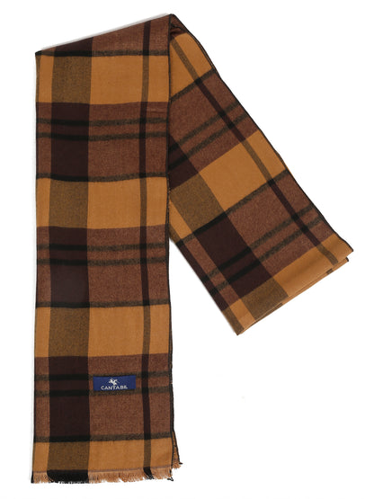 Men's Brown Fashion Medium Check Muffler