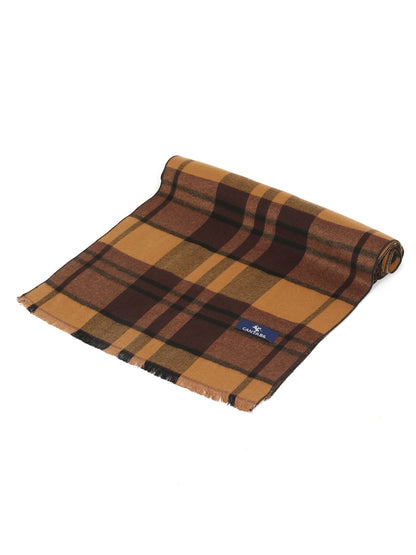 Men's Brown Fashion Medium Check Muffler