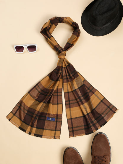 Men's Brown Fashion Medium Check Muffler