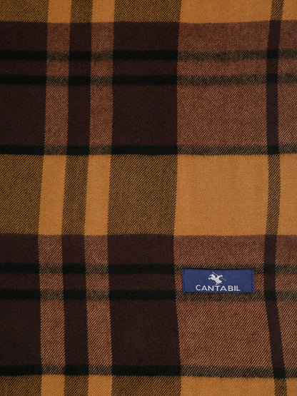 Men's Brown Fashion Medium Check Muffler