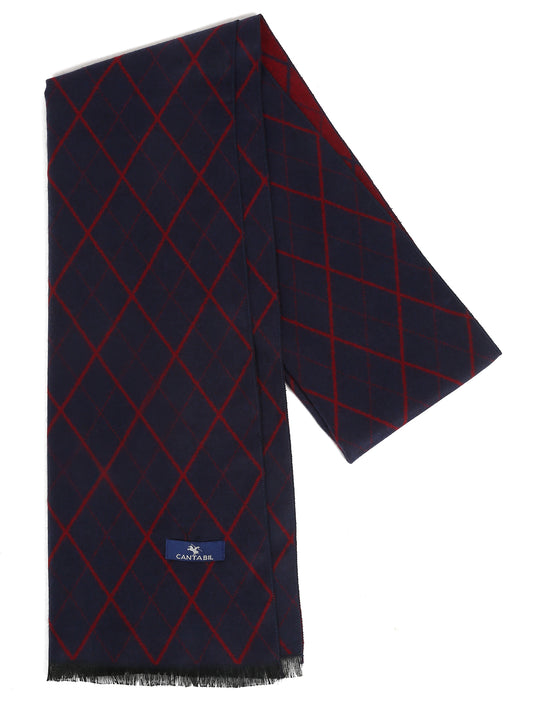 Men's Navy Blue Fashion All over Argyle Muffler