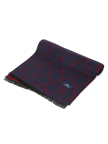 Men's Navy Blue Fashion All over Argyle Muffler