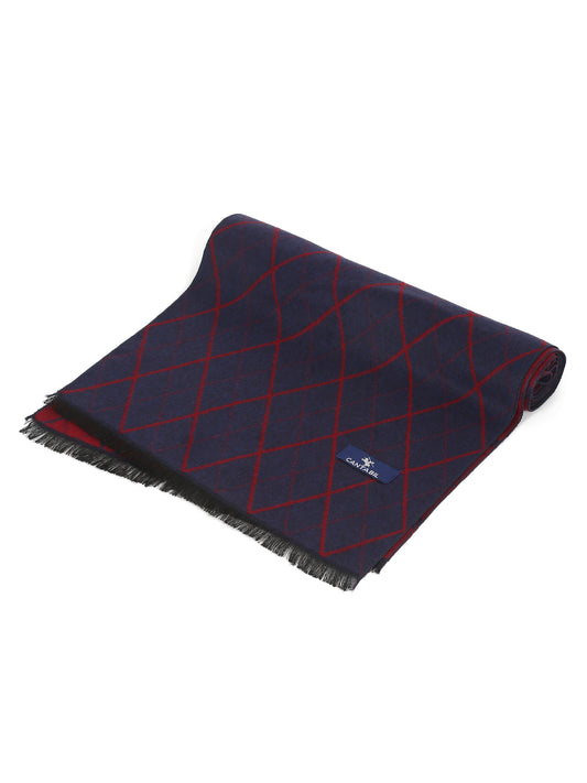 Men's Navy Blue Fashion All over Argyle Muffler