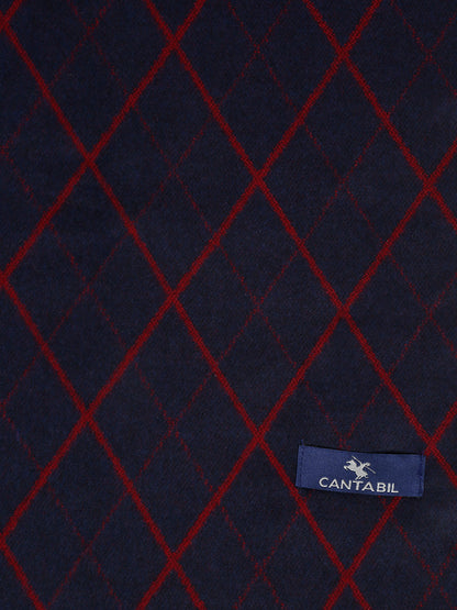 Men's Navy Blue Fashion All over Argyle Muffler