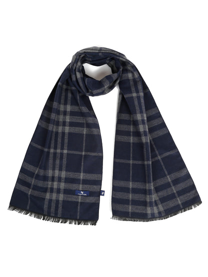 Men's Navy Blue Fashion Medium Check Muffler