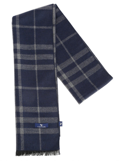 Men's Navy Blue Fashion Medium Check Muffler