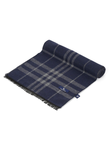 Men's Navy Blue Fashion Medium Check Muffler