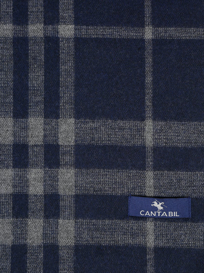 Men's Navy Blue Fashion Medium Check Muffler