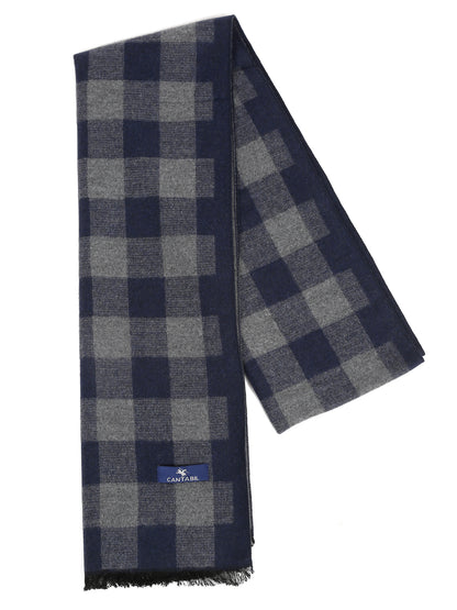 Men's Navy Blue Fashion Small Check Muffler