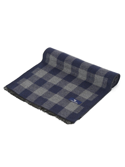 Men's Navy Blue Fashion Small Check Muffler