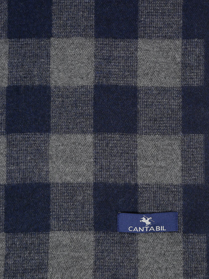 Men's Navy Blue Fashion Small Check Muffler