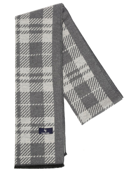 Men's Grey Fashion Medium Check Muffler