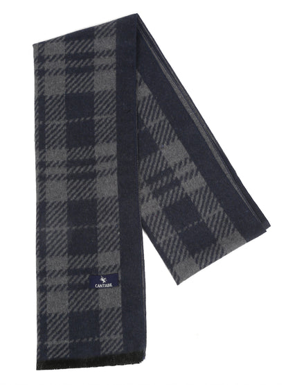 Men's Navy Blue Fashion Medium Check Muffler