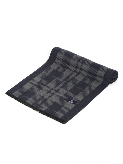 Men's Navy Blue Fashion Medium Check Muffler