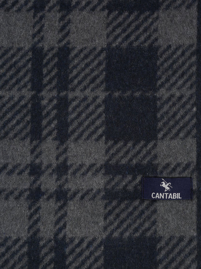 Men's Navy Blue Fashion Medium Check Muffler